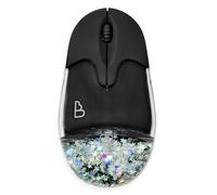 BeyondBailey Liquid Glitter Wireless Bluetooth Mouse - Type C Rechargeable Silent Mice - Portable USB Optical Cordless Mouse, Compatible with Windows, Mac, iOS, Android, PC, Laptop & MacBook (Black)