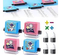 Beyonddraw Brain Improvement Device for Kids,Math Stamp Roller,Math Roller Stamp,Roller Digital Teaching Stamp for Addition Subtraction Multiplication Division Within 100 (Mixed-4Pcs)