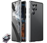 Beyonddraw Magnetic Tempered Glass Double-Sided Phone Case for Samsung, Beyond Draw Phone Case, Anti Peeping Magnetic Case, for Samsung S21-25 Series (S23plus/S23+,Silver-2pcs)