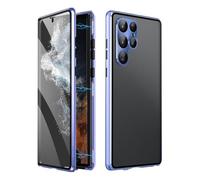Beyonddraw Magnetic Tempered Glass Double-Sided Phone Case for Samsung, Beyond Draw Phone Case, Anti-Peep All-Round Protection & Anti-Drop (Blue,S10E)