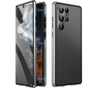 Beyonddraw Magnetic Tempered Glass Double-Sided Phone Case for Samsung, Beyond Draw Phone Case, Anti-Peep Full-Cover Magnetic Protective Cover for Samsung S21-25 Series (Silver,S24Ultra)