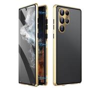 Beyonddraw Magnetic Tempered Glass Double-Sided Phone Case for Samsung, Beyond Draw Phone Case, Anti-Peep All-Round Protection & Anti-Drop (Gold,NOTE10 Plus)
