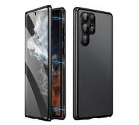 Beyonddraw Magnetic Tempered Glass Double-Sided Phone Case for Samsung, Beyond Draw Phone Case, Anti-Peep Full-Cover Magnetic Protective Cover for Samsung S21-25 Series (Black,S21+)