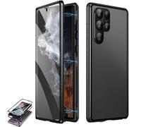 Beyonddraw Magnetic Tempered Glass Double-Sided Phone Case for Samsung, Beyond Draw Phone Case, Anti Peeping Magnetic Case, for Samsung S21-25 Series (S24FE,Black-2pcs)