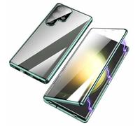 Beyonddraw Magnetic Tempered Glass Double-Sided Phone Case for Samsung, Privacy Magnetic Case, Double Sided Tempered Glass Metal (Green,S24)