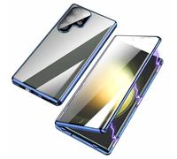 Beyonddraw Magnetic Tempered Glass Double-Sided Phone Case for Samsung, Privacy Magnetic Case, Double Sided Tempered Glass Metal (Blue,S25)