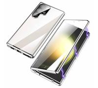 Beyonddraw Magnetic Tempered Glass Double-Sided Phone Case for Samsung, Privacy Magnetic Case, Double Sided Tempered Glass Metal (Sliver,S25ULTRA)