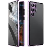 Beyonddraw/Privacy Magnetic Tempered Glass Double-Sided Phone Case for Samsung, Beyond Draw Phone Case, Anti-Peeping Magnetic Tempered Glass Double-Sided PhoneCase (S24plus,Purple)