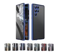 Beyonddraw Privacy Magnetic Tempered Glass Double-Sided Phone Case for Samsung, Beyond Draw Phone Case, Anti-Peeping Magnetic Tempered Glass Double-Sided Phone for S21-25 (BluePC,S23)