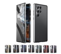 Beyonddraw Privacy Magnetic Tempered Glass Double-Sided Phone Case for Samsung, Beyond Draw Phone Case, Anti-Peeping Magnetic Tempered Glass Double-Sided Phone for S21-25 (SilverPC,S25)