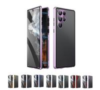 Beyonddraw Privacy Magnetic Tempered Glass Double-Sided Phone Case for Samsung, Beyond Draw Phone Case, Anti-Peeping Magnetic Tempered Glass Double-Sided Phone for S21-25 (PurplePC,S25)