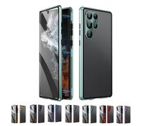 Beyonddraw Privacy Magnetic Tempered Glass Double-Sided Phone Case for Samsung, Beyond Draw Phone Case, Anti-Peeping Magnetic Tempered Glass Double-Sided Phone for S21-25 (Green HD,S24ultra)