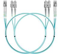BEYONDTECH LC to SC OM3 Fibre Patch Cable Multimode (LSZH) 50/125 10G Duplex - 1M (2 Pack) PureOptics Lead Series