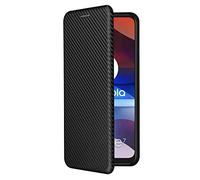 BeyondTop Wallet Case for Blackview A100 Carbon Case, Blackview A100 has Kickstand function, Carbon fiber Phone Case Compatible with Blackview A100-Black