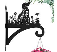 Beyoogeem Plant Hangers Outdoor Heavy Duty Iron Decorative Dog Silhouette Plant Hooks for Hanging Baskets 11 inch Hanging Plant Bracket Wall Hooks for Flower Pot Lantern Bird Feeder Wind Chimes