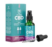 BeYou CBD Oil - 4800mg CBD Drops & Spray - High Strength CBD with MCT Oil - Lab Tested, No THC - Berry Flavour - 30ml - Soothes Stress, Anxiety, Sleep, Aches & Pains