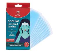 BeYou Cooling Forehead Patch for Hot Flashes, Menopause, Head discomfort, Head Tension - Infused with Basil & Rosemary - Designed specifically for hot Flashes