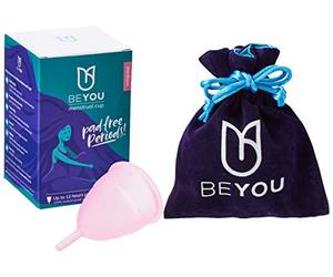BeYou Menstrual Cup | Women’s Health Top 10 | Voted Best for Beginners | Soft Menstrual Cup | Comfortable | Medical Grade Silicone | (Medium)