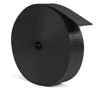 BEYOURD Heavyweight Nylon Webbing Strap 3/8 Inch Wide, Heavy Duty Nylon Straps 12 Yard, Flat Black Webbing Strapping for Outdoor DIY Crafts