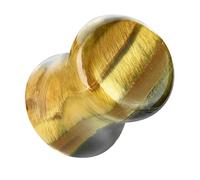 beyoutifulthings 1 Ear Plug Tiger Eye Half Gemstone Ear Piercing Ear Jewellery Tunnel Double Flare Saddle Closure 5-25 mm, 8 mm, Stone