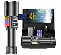 BEYSTE Torches LED Super Bright Rechargeable 500000 Lumen, Flashlight Stepless Dimming Mode, Tactical Torch 9 Modes with COB Sidelight, Powerful Torch Flash Light for Camping Dog Walking Emergency