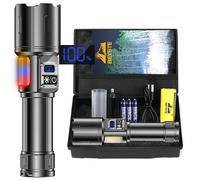 BEYSTE Torches LED Super Bright Rechargeable, 500000 Lumen Torches Battery Powered, Tactical Torch Flashlight 9 Modes with COB Sidelight, Powerful Torch Flash Light for Camping Dog Walking Emergency