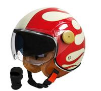 Beyswage 3/4 Open Face Motorcycle Helmet, Vintage Style with Double Goggles, Comfort Lining, Earmuffs, ECE Certified, Adult Men Women, Black