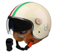 Beyswage 3/4 Open Face Motorcycle Helmet Vintage With Double Goggles Comfort Lining Earmuffs ECE Certified Crash Helmet For Adult Men Women