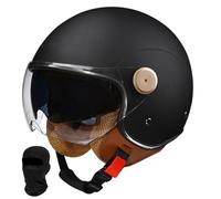 Beyswage 3/4 Open Face Motorcycle Helmet Vintage With Double Goggles Comfort Lining Earmuffs ECE Certified Crash Helmet For Adult Men Women