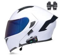 Beyswage Bluetooth Flip Front Helmet Flip-Up Motorbike Helmet With Double Visor, with Microphone for Auto Answer, ECE Certified Motorcycle Crash Helmet for Adult Men Women Go Kart Helmet