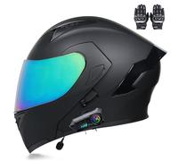 Beyswage Bluetooth Flip Front Helmet with Double Visor, Microphone for Auto Answer, ECE Certified Motorbike Helmet for Adult Men & Women