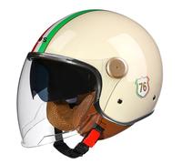 Beyswage Jet Helmet 3/4 Open Face Motorcycle Helmet Vintage With Double Goggles Comfort Lining Earmuffs ECE Certification Crash Helmet Scooter Cycle Bike Chopper Helmet for Adult Men Women