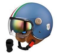 Beyswage Jet Helmet 3/4 Open Face Motorcycle Helmet Vintage With Double Goggles Comfort Lining Earmuffs ECE Certification Crash Helmet Scooter Cycle Bike Chopper Helmet for Adult Men Women