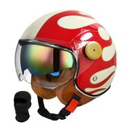 Beyswage Jet Helmet 3/4 Open Face Motorcycle Helmet Vintage With Double Goggles Comfort Lining Earmuffs ECE Certified Crash Helmet For Adult Men Women