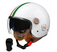 Beyswage Jet Helmet 3/4 Open Face Motorcycle Helmet Vintage With Double Goggles Comfort Lining Earmuffs ECE Certification Crash Helmet Scooter Cycle Bike Chopper Helmet for Adult Men Women