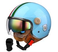 Beyswage Jet Helmet 3/4 Open Face Motorcycle Helmet Vintage With Double Goggles Comfort Lining Earmuffs ECE Certification Crash Helmet Scooter Cycle Bike Chopper Helmet for Adult Men Women