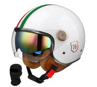 Beyswage Jet Helmet 3/4 Open Face Motorcycle Helmet Vintage With Double Goggles Comfort Lining Earmuffs ECE Certification Crash Helmet Scooter Cycle Bike Chopper Helmet for Adult Men Women