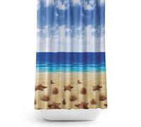 Beytug Extra Wide Bespoke Size Fabric Shower Curtain 240CM Wide by 180CM Drop [Beach]