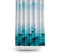 Beytug Extra Wide Bespoke Size Fabric Shower Curtain 240CM Wide by 180CM Drop [Stone]