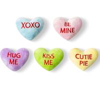 BeYumi 5Pcs Valentine’s Day Conversation Heart Catnip Toys Gift for Cat, Indoor Cat Chew Bite Kick Plush Candy Catmint Pet Toys for Cat Lover Gifts, Cute Interactive Cat Toy with for Pet Presents