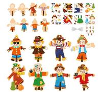 BeYumi Fall Scarecrow Craft Kit - 123Pcs Fall Scarecrow Craft Kit DIY Autumn Thanksgiving Art Craft Make Your Own Scarecrow Set Home Classroom Game Activities Art Supplies Decor for Kindergarten Kids