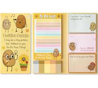 BeYumi Positive Potato Sticky Notes Set - to Do List Self-Stick Note Pads, Inspirational Sticky Notes, Motivational Writing Memo Pad, Appreciation Positive Gift, Back to School Office Supplies