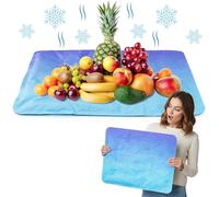 BeYumi Reusable Freezable Ice Mat - 2Pcs Cooling Keeping Food Fresh Serving Tray for Outside Picnic Party Buffet, 19.7 x 15.7 In Snowflake Charcuterie Chilling Mats for Cheese Deli Veggie Sushi
