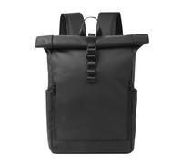 BEY'Z Large Capacity Washable Expandable Portable Unisex Rolltop Backpack Laptop Rolling Roll Top School Bag Tuck Pack Casual Daypack Travel Hiking Outdoor Camping Waterproof Lightweight (Black)