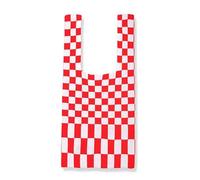 BEY'Z New Unique Popular Fancy Bohemian Hobo Cute Vintage Fashion Ladies Women's Crochet Knit Handbag Purse Underarm Tote Bag Birthday Gift Checker Chess Grid All-Season (Lava Red)