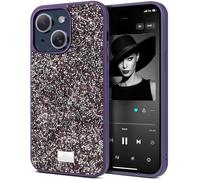 BEZ Case for iPhone 15 Case, with Bling & Co. Series, Sparkle Diamond Crystal Bling Case Cover Compatible with iPhone 15, Glitter, Viola Purple