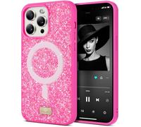 BEZ Case for iPhone 15 Pro Max Case Glitter, with Bling & Co. Series, Compatible with MagSafe, Sparkle Diamond Crystal Bling Cover, Magnetic Case for iPhone 15 Pro Max, Brink Pink