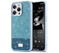 BEZ Case for iPhone 15 Pro Max Case Glitter, with Bling & Co. Series, Sparkle Diamond Crystal Bling Case Cover for iPhone 15 Pro Max, Bright Turquoise Blue