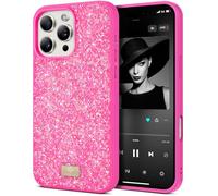BEZ Case for iPhone 16 Pro Case Glitter, with Bling & Co. Series, Sparkle Diamond Crystal Bling Case Cover for iPhone 16 Pro, Brink Pink