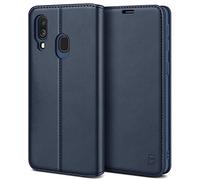 BEZ Case for Samsung A40, Samsung Galaxy A40 Phone Case Compatible with Samsung Galaxy A40, Protective PU Leather Wallet Flip Cover with a Card Holder, Kick Stand, Magnetic Closure, Blue Navy
